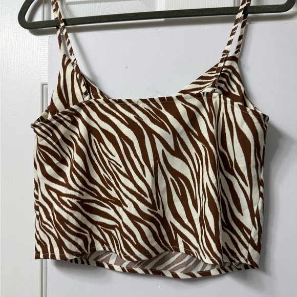NWT VERSONA CAMI Brown/Cream ZEBRA PRINT Draped Front NWT - Picture 8 of 8